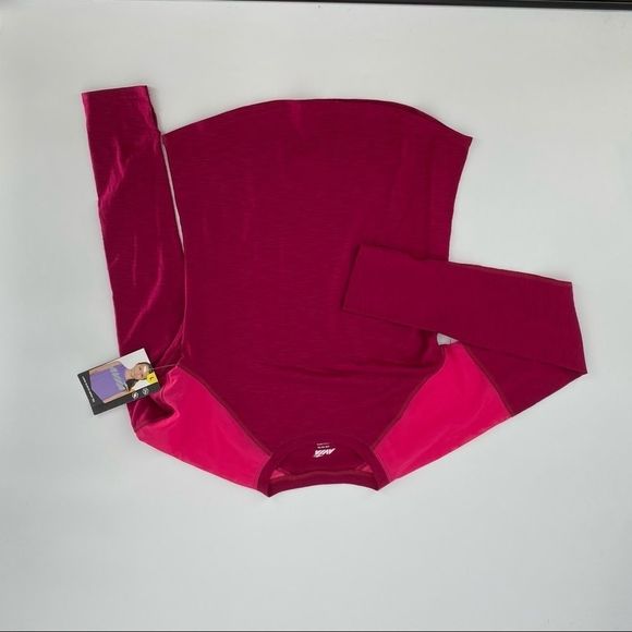 🐱Avis Rose Sangria Mesh Long Sleeve Top sz 10/12. (BoxM) - Picture 1 of 5